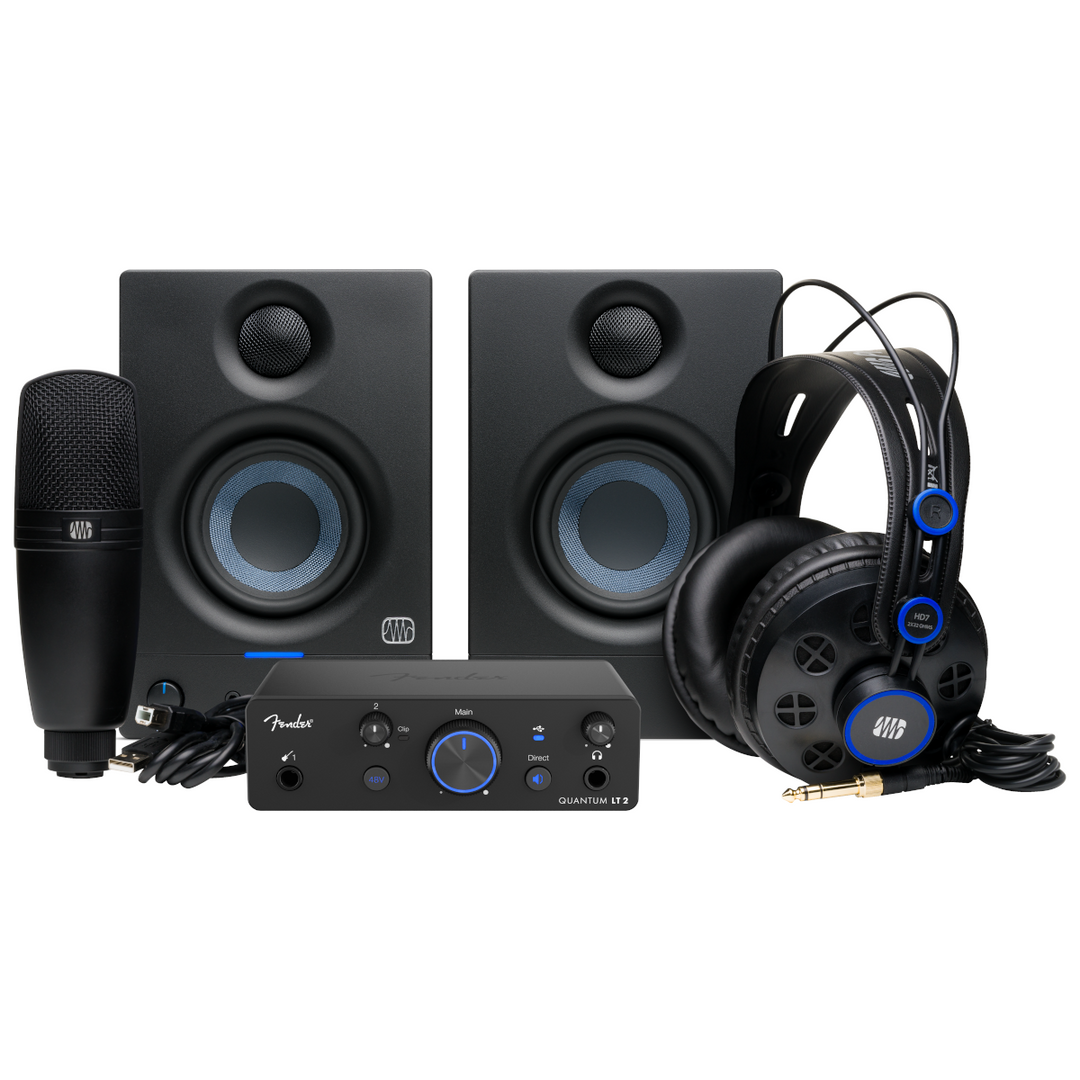 Fender Quantum LT Complete Bundle All-in-one 2 x 2, 24-bit / 192 kHz USB-C Recording & Monitoring Bundle