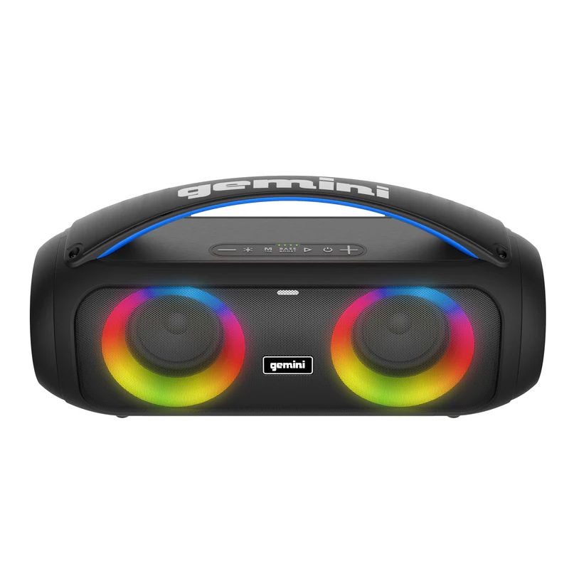 Gemini GGO-230L IPX5 Wireless Portable Bluetooth Party Speaker w/ LED Party Lighting