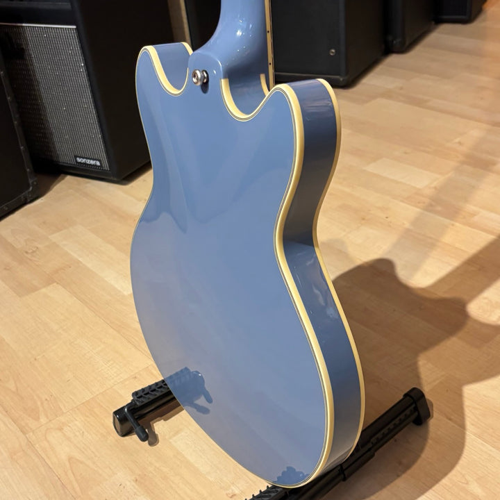 D'Angelico - Excel DC MINI Tour HH Semi Hollowbody  w/ D'Angelico Gig Bag (Slate Blue -2022)  - USED