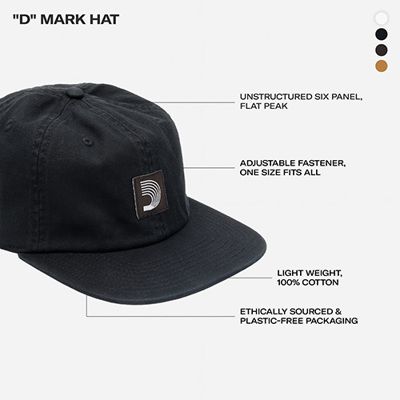 D'Addario ACD230210 Hat D MARK BLACK
