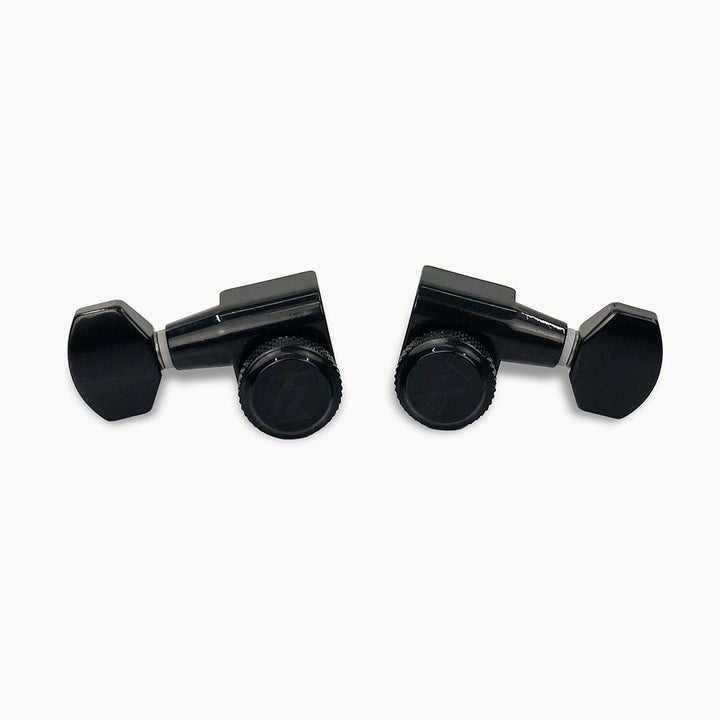 Allparts TK-7108-003 True-Lok Mid-Size Modern Style Locking Tuners - 3x3, Single Pin, Black