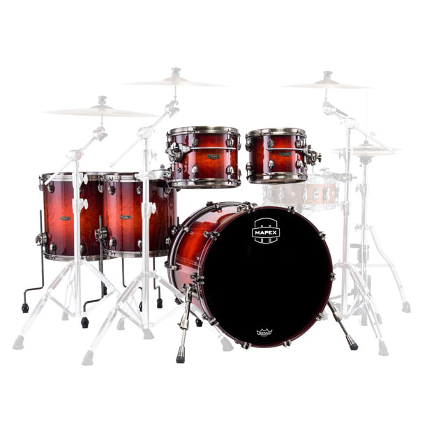 Mapex 35th Anniversary Ltd Edition Saturn Evolution 5-Piece Shell Pack (22,10,12,14,16) - Maple Burl Blaze