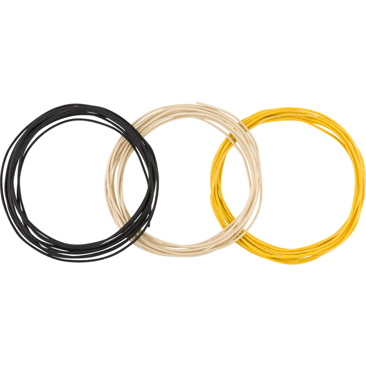 Fender Pure Vintage Cloth Wire -  22 AWG -  15′ Black -  White -  Yellow