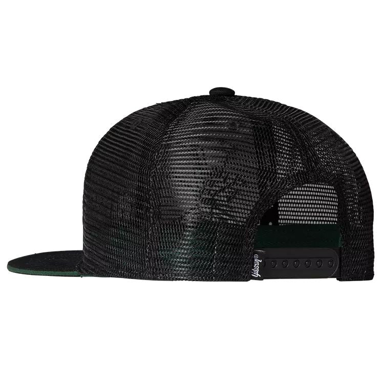 Gibson GHT-SLSHTRHTG Slash 'Skully' Trucker Hat, Black and Green