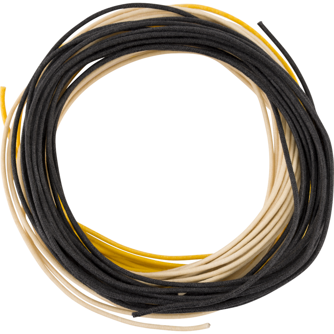 Fender Pure Vintage Cloth Wire -  22 AWG -  15′ Black -  White -  Yellow