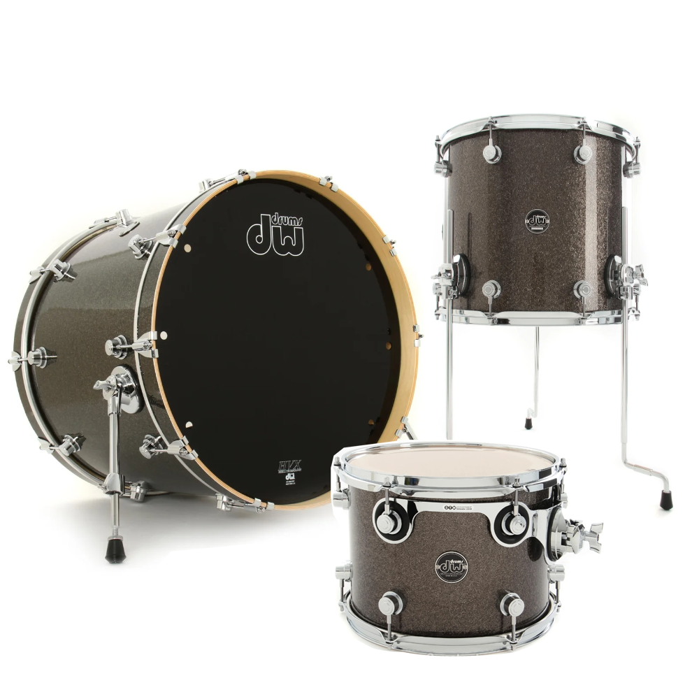 DW Performance Series 3-Piece Shell Pack  (Pewter Sparkle)