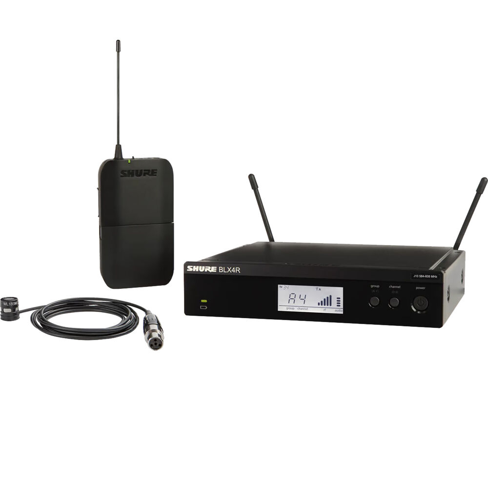 Shure BLX14R/W85M Rackmount Wireless Cardioid Lavalier Microphone System (H10: 542 to 572 MHz)