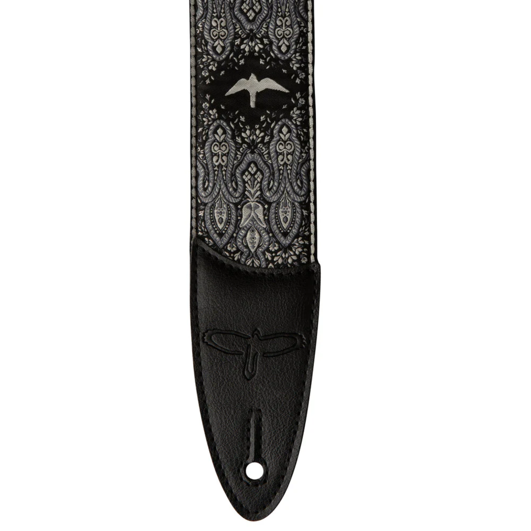 PRS 2" Guitar Strap Custom Jacquard Birds Fleur - Charcoal