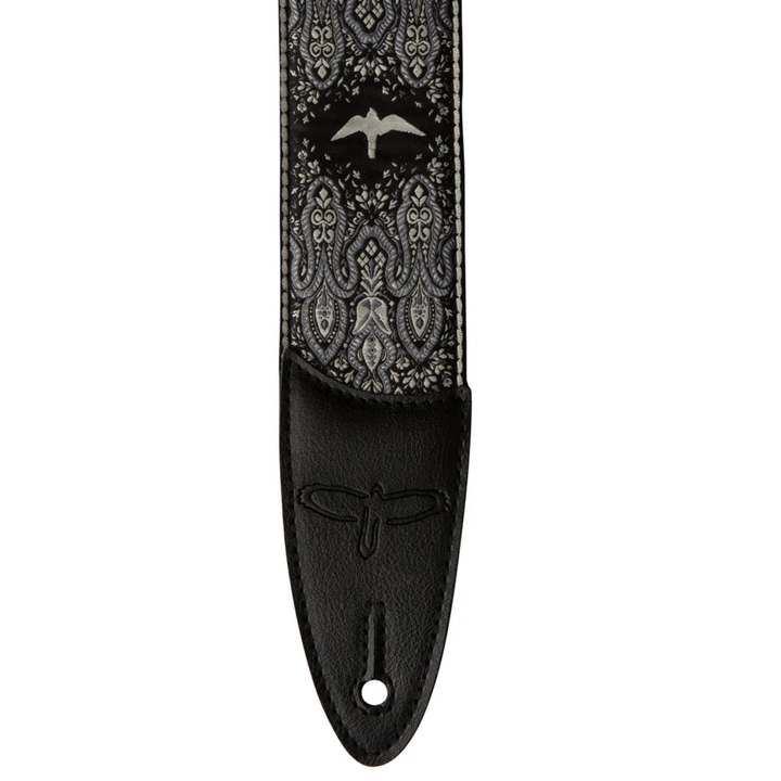 PRS 2" Guitar Strap Custom Jacquard Birds Fleur - Charcoal