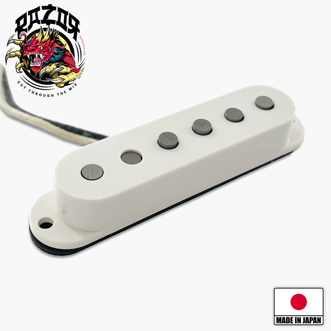 Allparts RZR-10053 Razor® Mangetsu Full Moon Reverse Middle Pickup For Stratocaster® - White