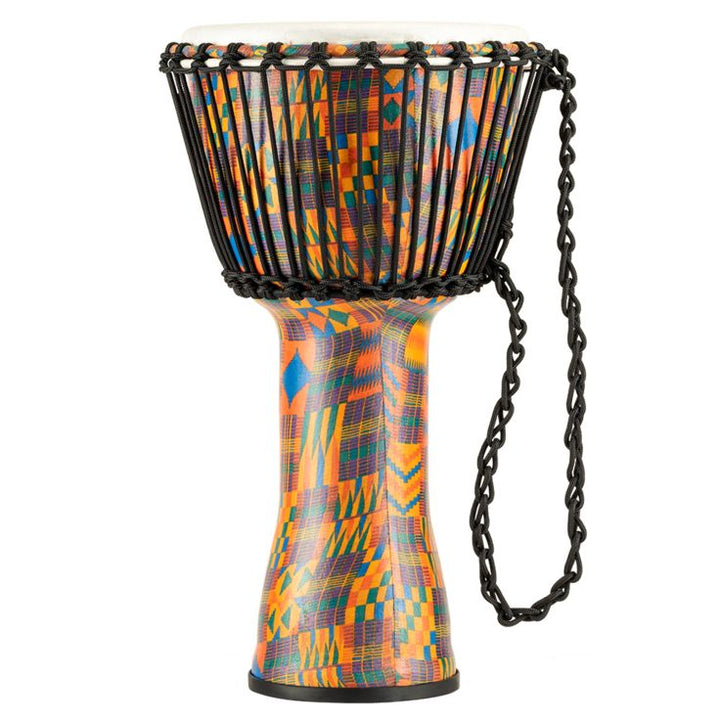 Meinl Percussion 10" Rope Tuned Travel Series Djembe Synthetic Head (Patented) Kenyan Quilt
