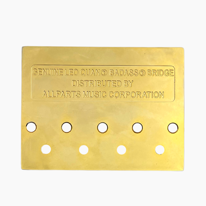 Allparts BB-3342-002 - Leo Quan® Badass II™ 4-String Bass Bridge - Grooved Saddles, Gold