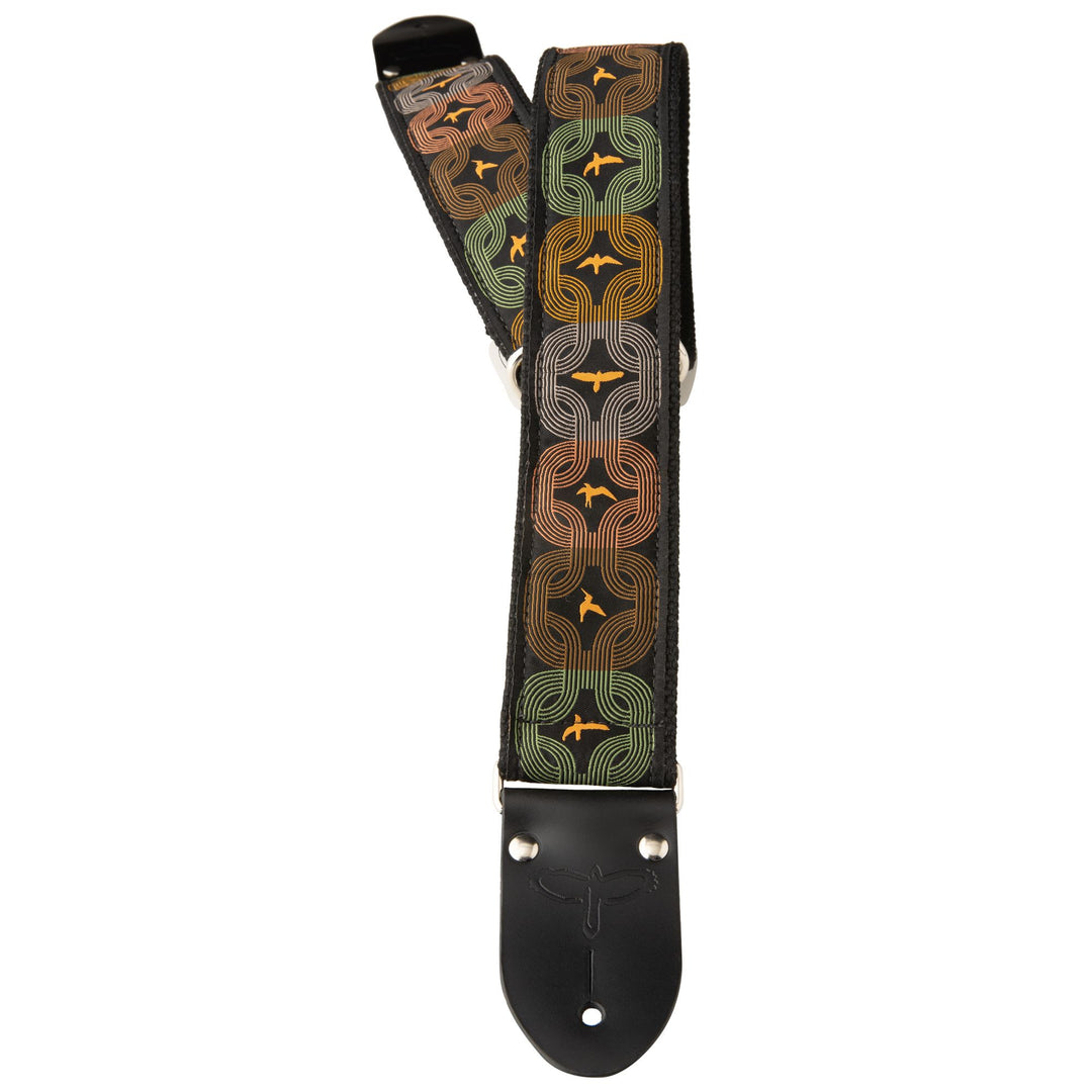 PRS Deluxe Retro Strap, Orange Birds, Custom Jacquard