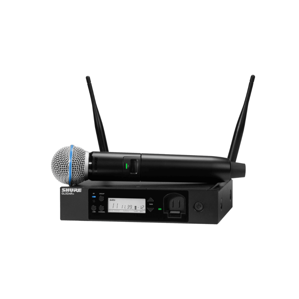 Shure GLXD24R+ Dual Band Wireless System with GLXD4R+ Half-rack Receiver and Beta®58A Handheld Transmitter