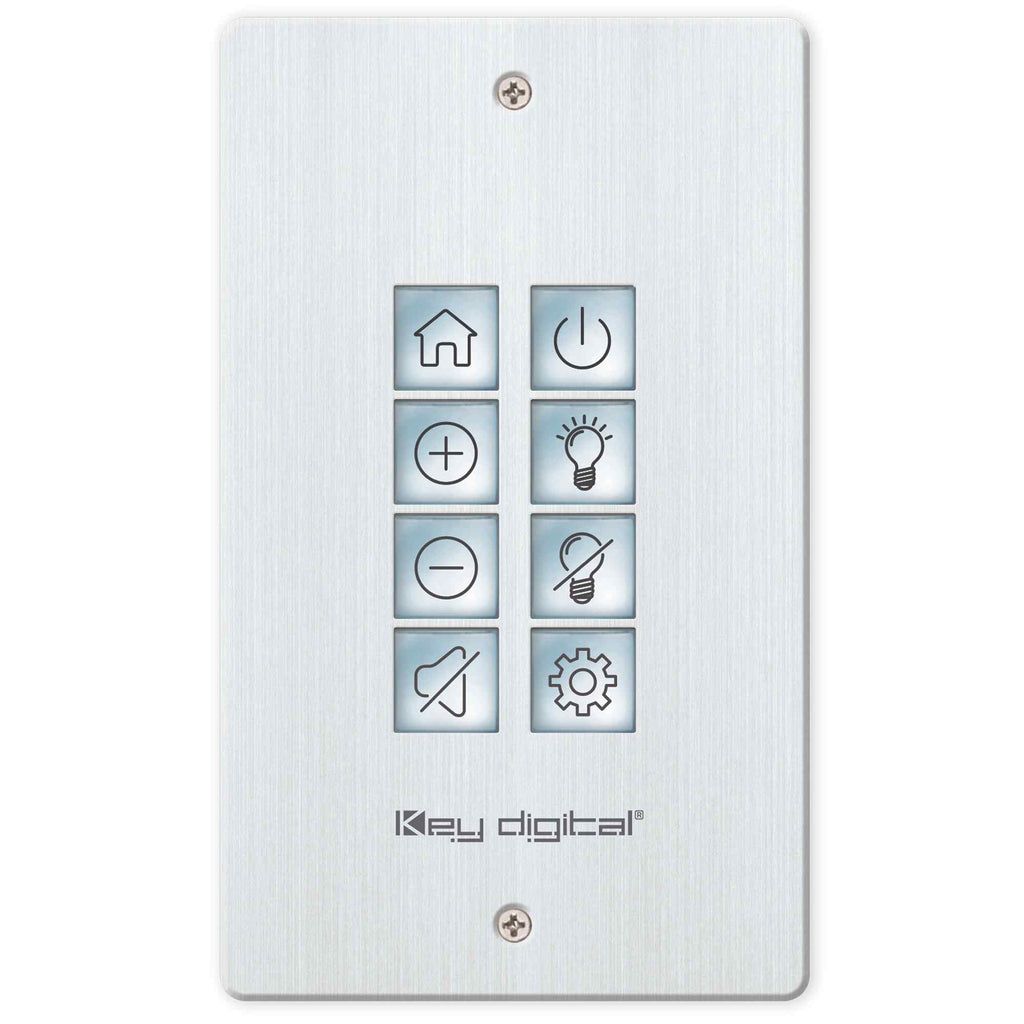 Key Digital KD-WP8-3 8-Button Programmable IP, RS-232 & IR Control Wall Plate Keypad w/ PoE