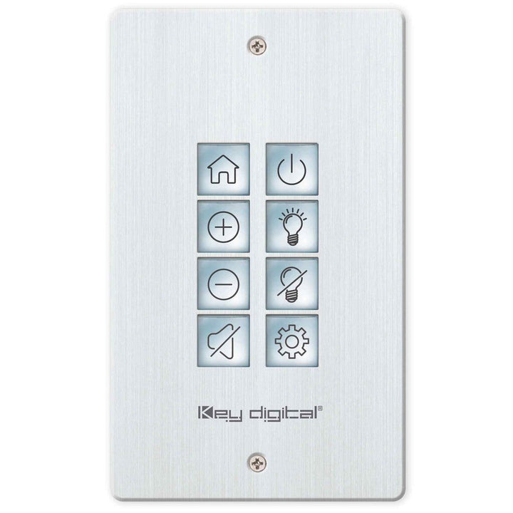 Key Digital KD-WP8-3 8-Button Programmable IP, RS-232 & IR Control Wall Plate Keypad w/ PoE
