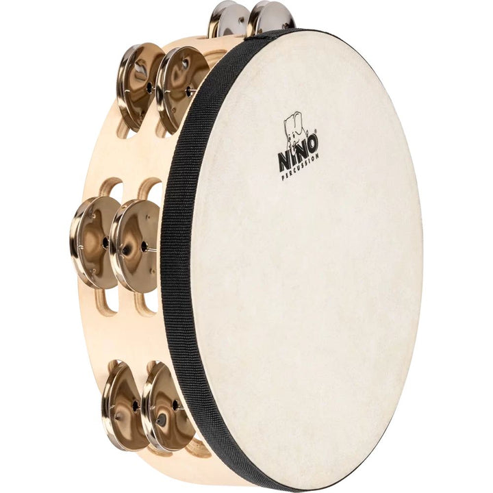 Nino Percussion Double Row Headed Wood Tambourine - 8''