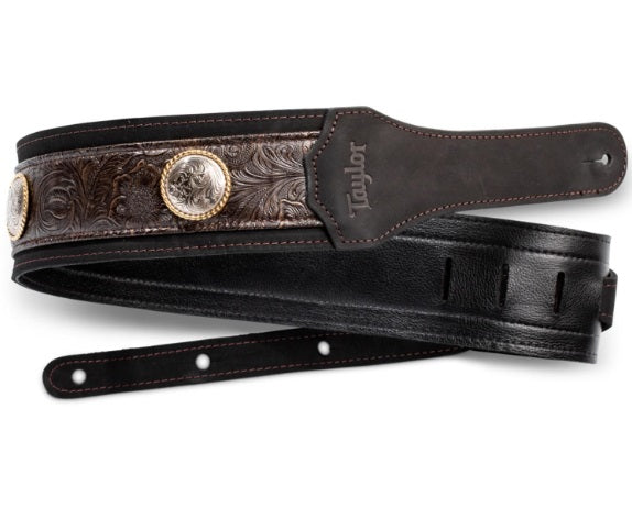 Taylor Grand Pacific Strap,Blk Lthr/Ni Concho,3"