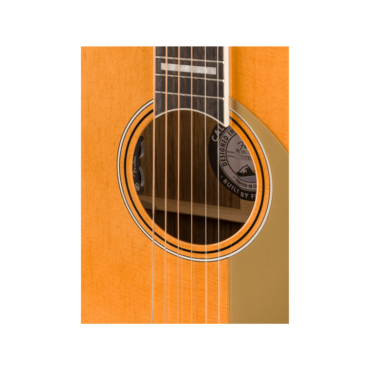 Fender California Series Malibu Vintage Ovangkol Fingerboard Gold Pickguard  - Aged Natural
