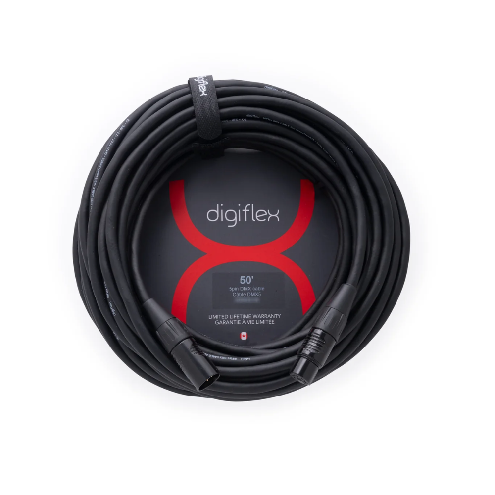 Digiflex HDMX5-50   50' Performance Series HiFlex DMX Cable 5 pin XLRM to XLRF
