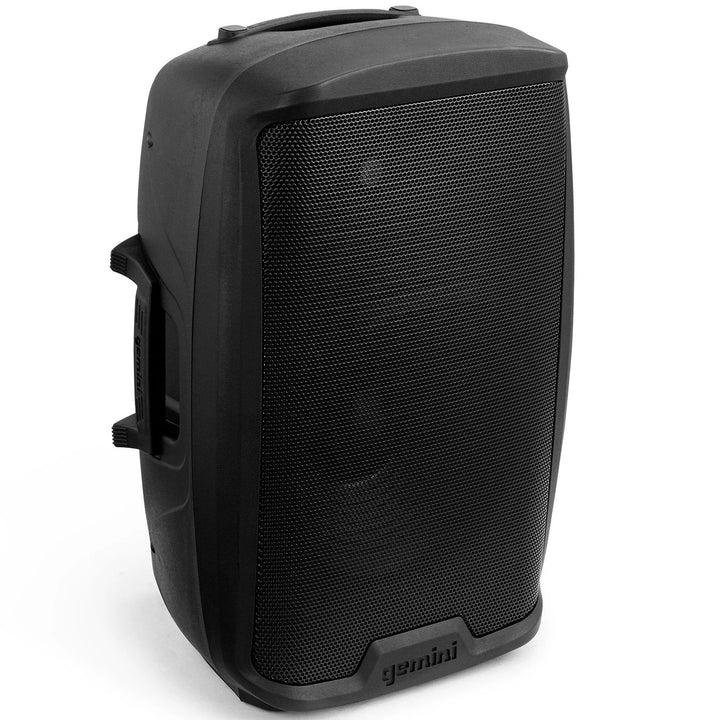 Gemini AS-21 Active 15” Powered Speaker w/ Bluetooth (Pack Includes Speaker Stand & Microphone)