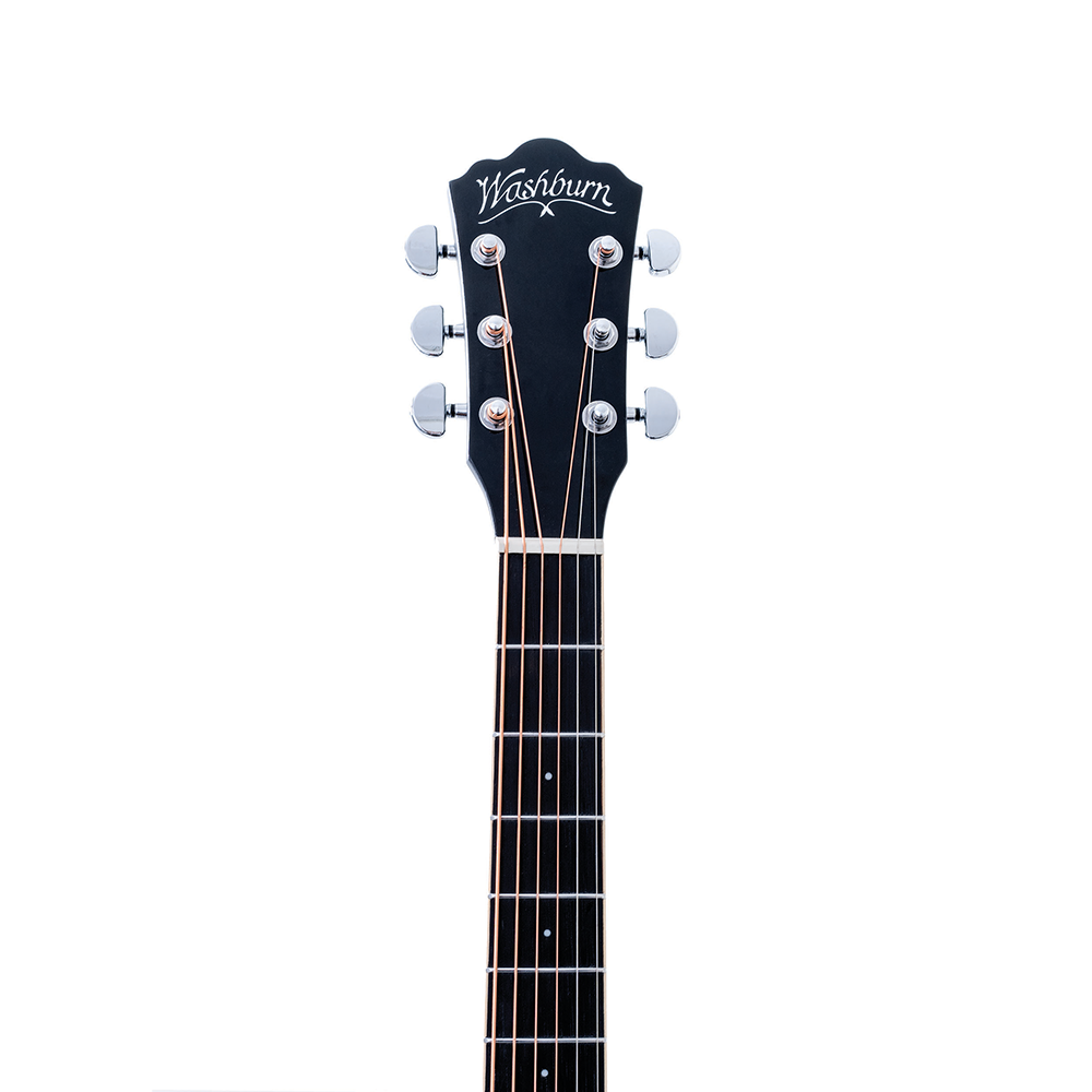 Washburn DFBACEB Deep Forest Grand Auditorium Cutawayt, Poplar Burl Top, Okoume Back & Sides, Black Fade Gloss