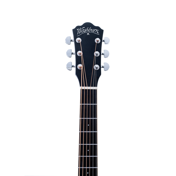 Washburn DFBACEB Deep Forest Grand Auditorium Cutawayt, Poplar Burl Top, Okoume Back & Sides, Black Fade Gloss