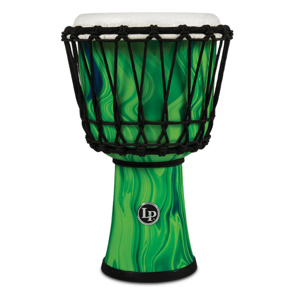 LP LP1607 World 7” Rope Tuned Circle Djembe w/ Perfect Pitch Head - Green Marble