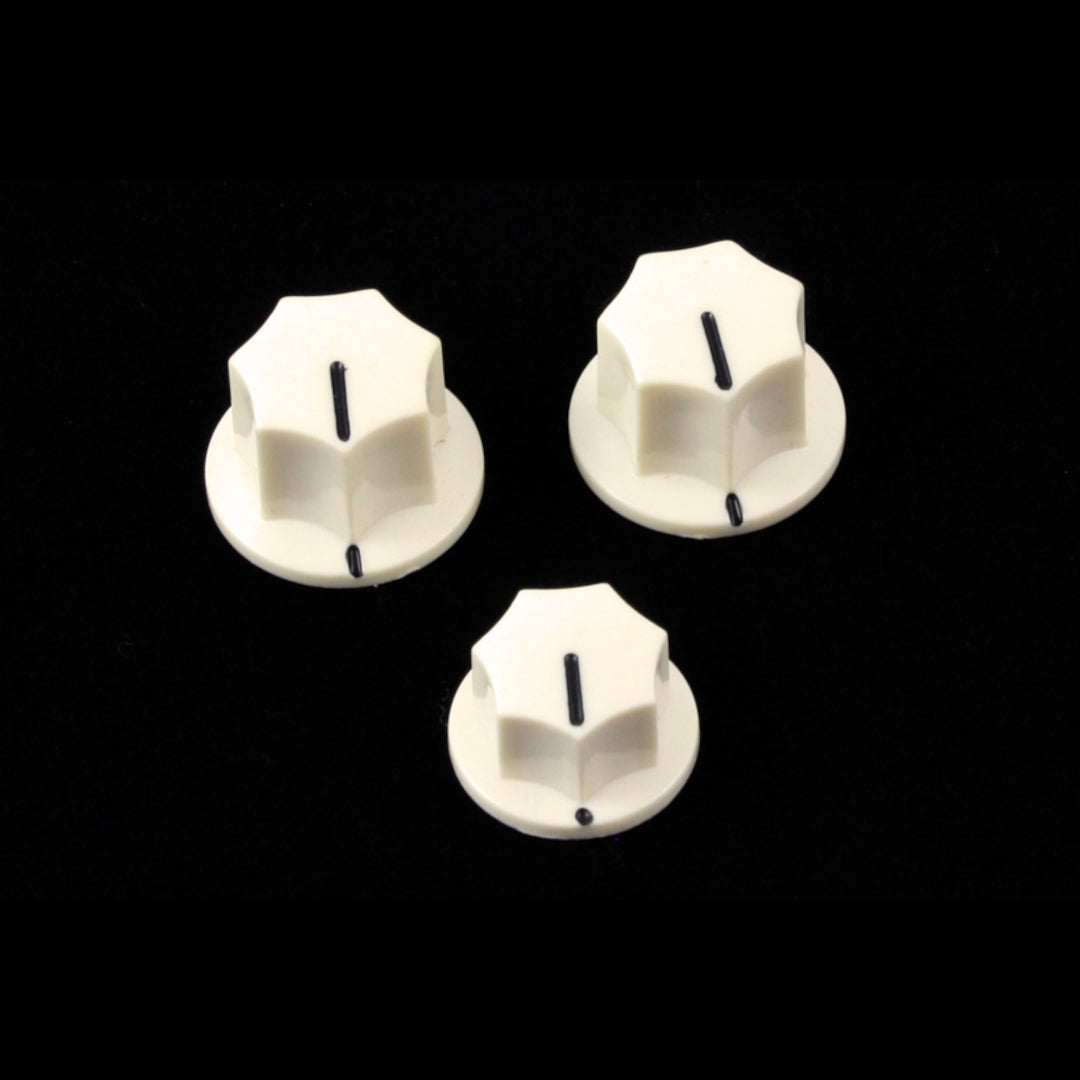 Allparts PK-0174 Set of 3 Knobs for Jazz Bass® Cream