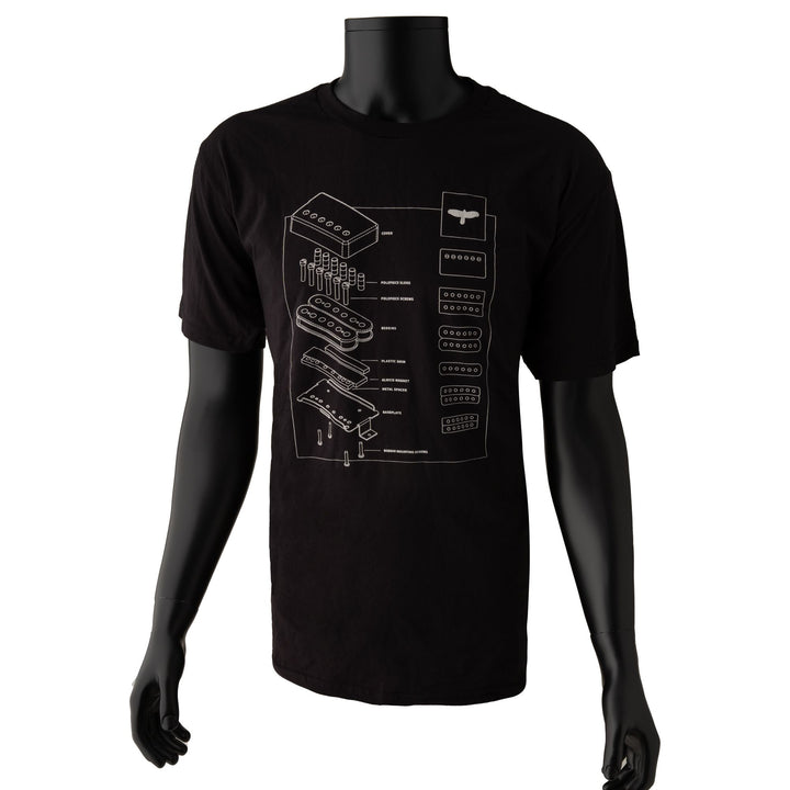 PRS Exploded Pickup Tee, Black