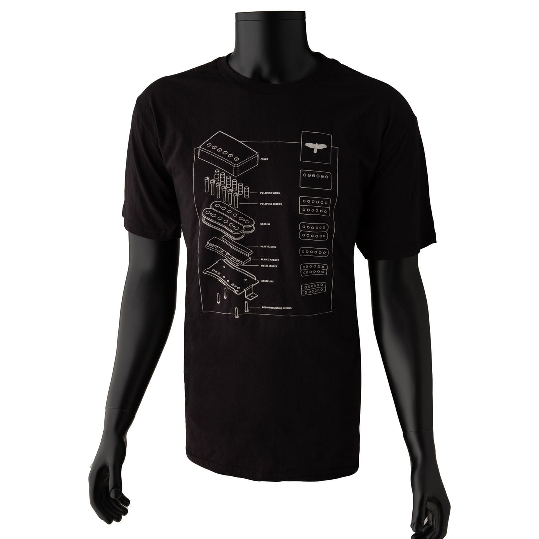 PRS Exploded Pickup Tee, Black