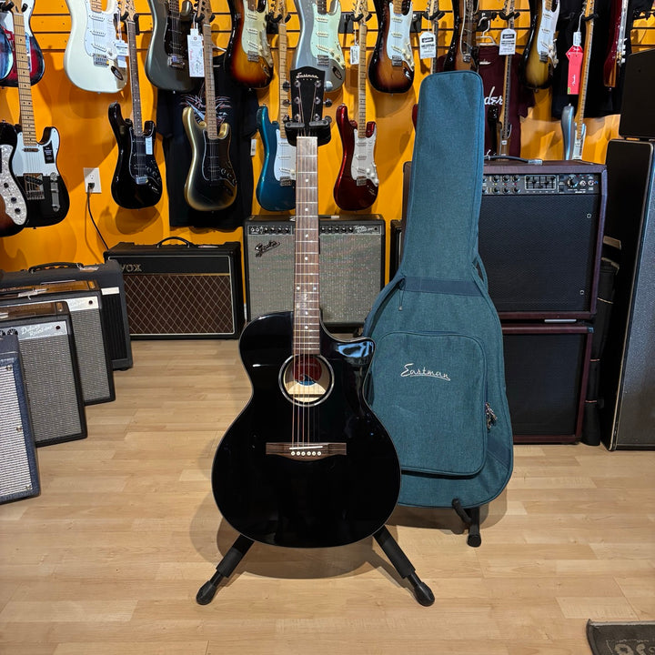 Eastman - PCH3-GACE- Grand Auditorium "Translucent Black" w/ Eastman DLX Bag(2023) - USED