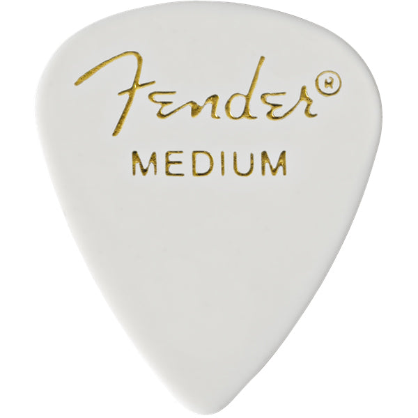 Fender Guitar Pick 351 Shape Classic Celluloid 1 Gross - White - Medium, 144-Count