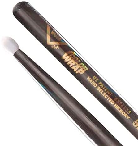 Vater VCBK5AN - Color Wrap 5A Black Optic Nylon Wood Tip Drumsticks