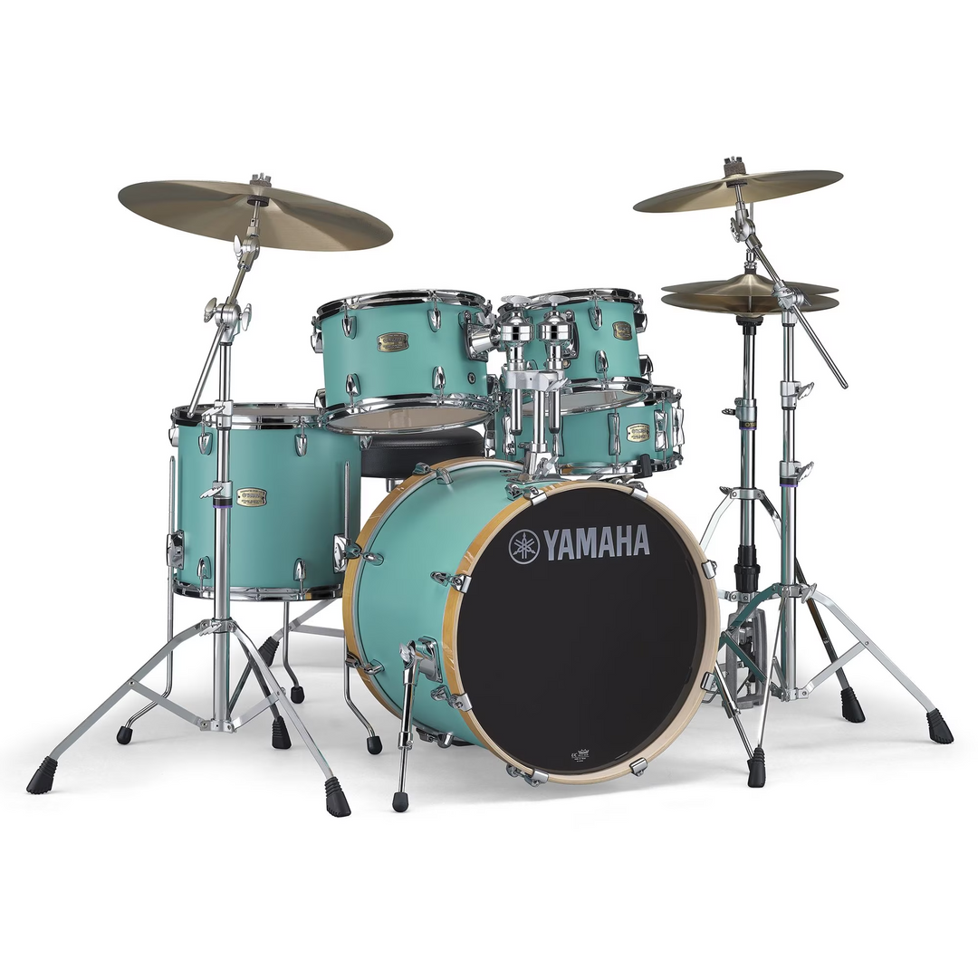 Yamaha SBP2F5 - Stage Custom Birch 5-Piece Shell Pack (10x7, 12x8, 16x15ft, 14x5.5, 22x17) - MSG Matte Surf Green