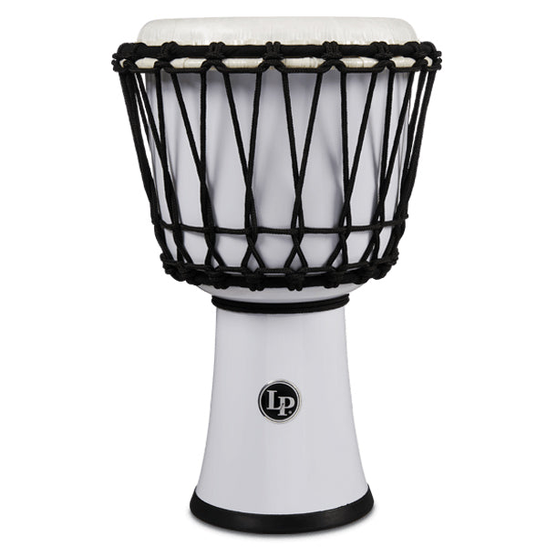 LP LP1607 World 7” Rope Tuned Circle Djembe w/ Perfect Pitch Head - White