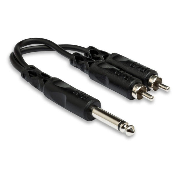 Hosa Technology YPR-124 6in Mono 1/4in Male to 2x RCA Female