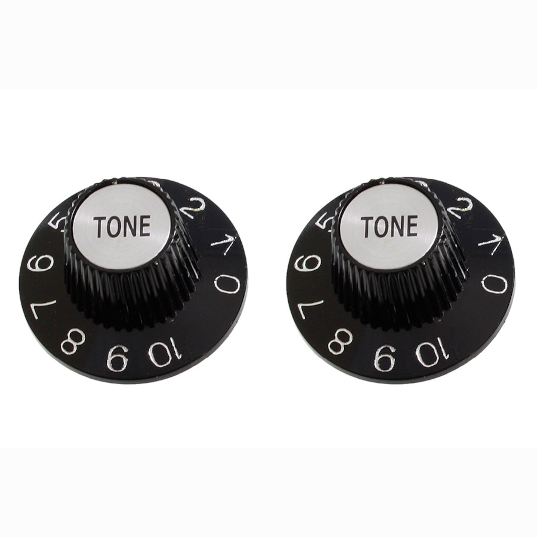Allparts PK-3242 Set of 2 Witch Hat Tone Knobs Black