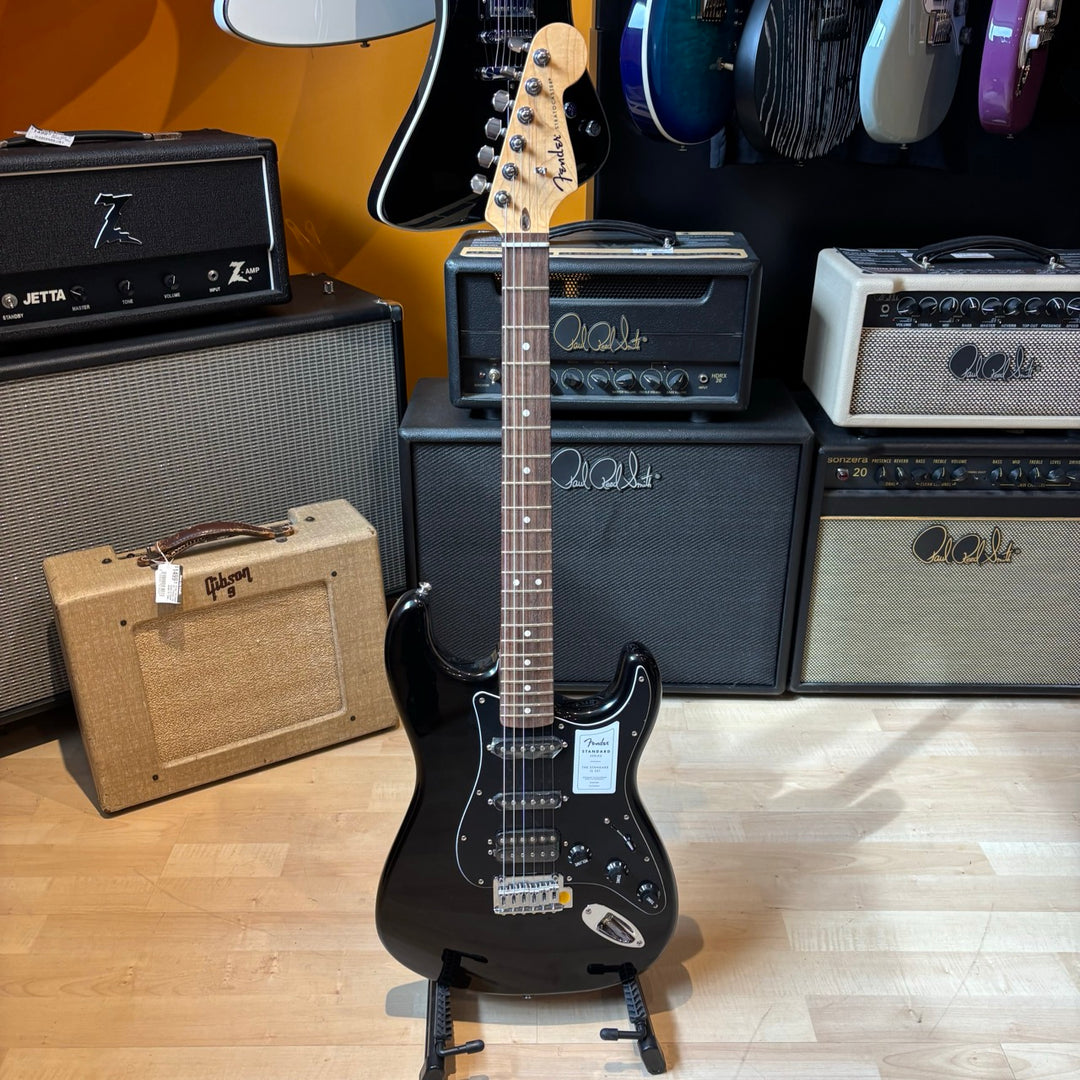 Fender - Standard Stratocaster HSS Laurel Fingerboard, Black Pickguard (Black-Demo) Electric Guitar