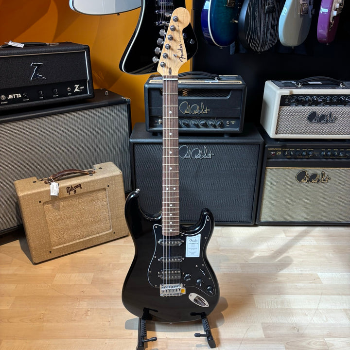 Fender - Standard Stratocaster HSS Laurel Fingerboard, Black Pickguard (Black-Demo) Electric Guitar