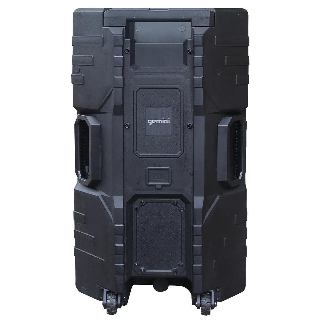 Gemini GSW-T1500PK Portable Water Resistant 15” Bluetooth Party Speaker w/ Microphone and Stand