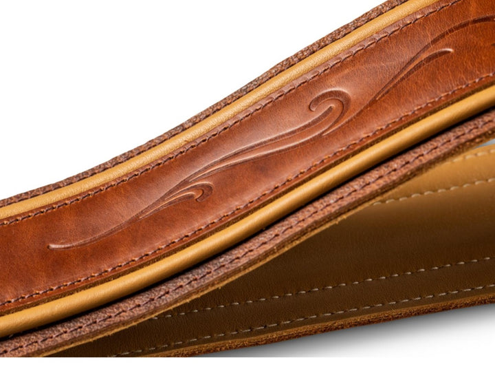 Taylor Spring Vine Strap,Med Brown Leather,2.5" Brown,Butterscotch Trim