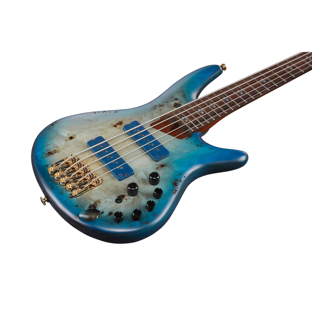 Ibanez SR Prestige 5 String Bass (Ghost Fleet Blue Burst) SR6605GFB