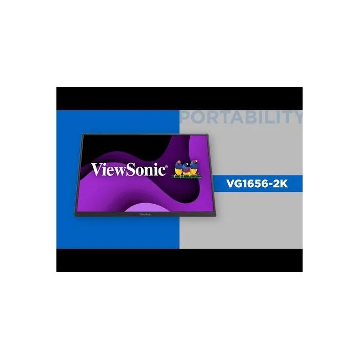 Viewsonic VG1656-2K 16" Portable IPS Monitor  WQXGA 2560x1600, USB-C 65W, Smart Cover