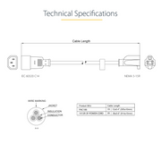 Startech PAC100 Power Cable - IEC 60320 C14 to NEMA 5-15 - 1ft