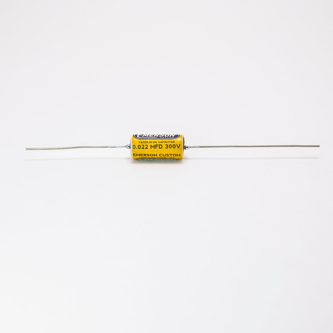 Allparts EP-4401-S00  Emerson Custom Paper-in-Oil Capacitors - 0.022uf, Yellow & Cream - Single