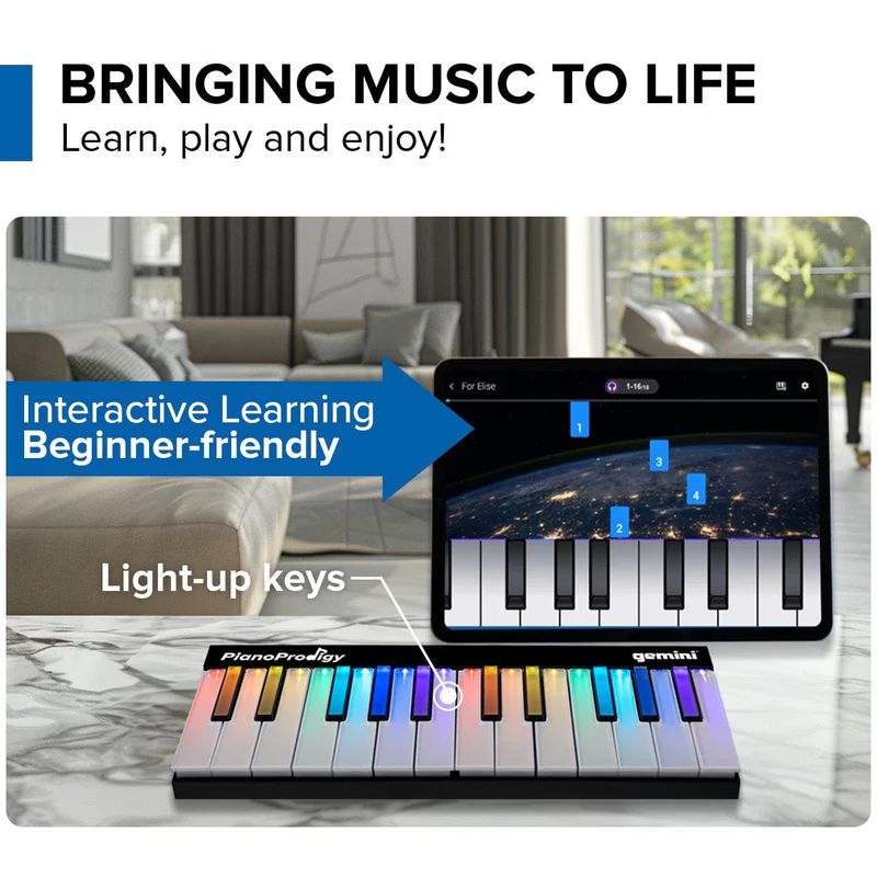 Gemini GPP-101 Expandable 24 Key Wireless MIDI Learning Keyboard