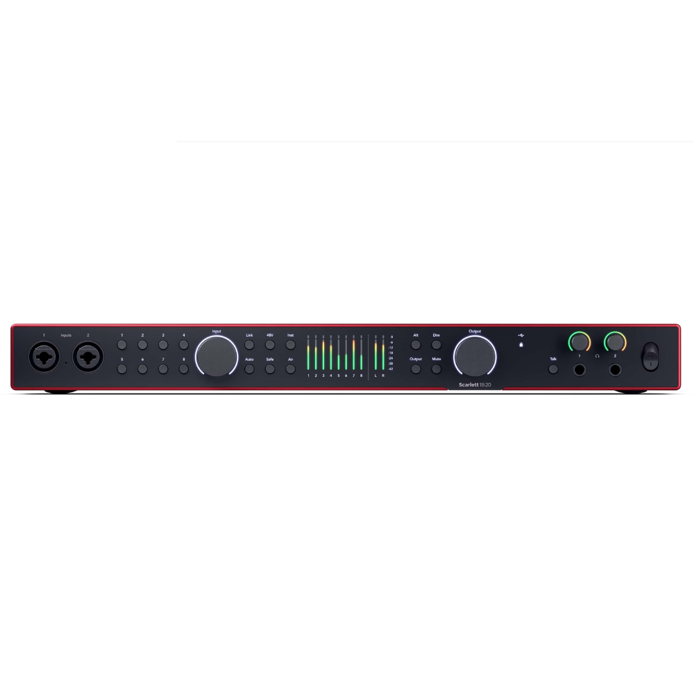 Focusrite SCARLETT-18i20-4TH-GEN 18-In, 20-Out USB Audio Interface w/ Eight 4th Gen Scarlett Mic Preamps