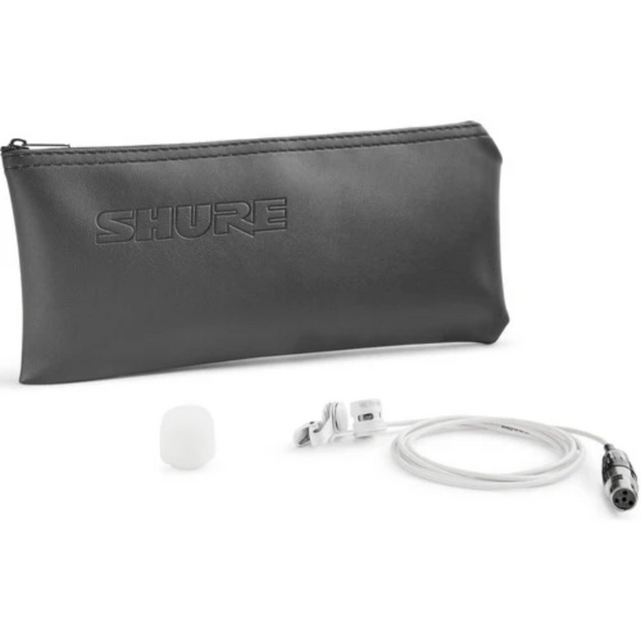 Shure WL185MW/C-TQG Low-Profile Cardioid Lavalier Microphone with TA4F Connector (White)
