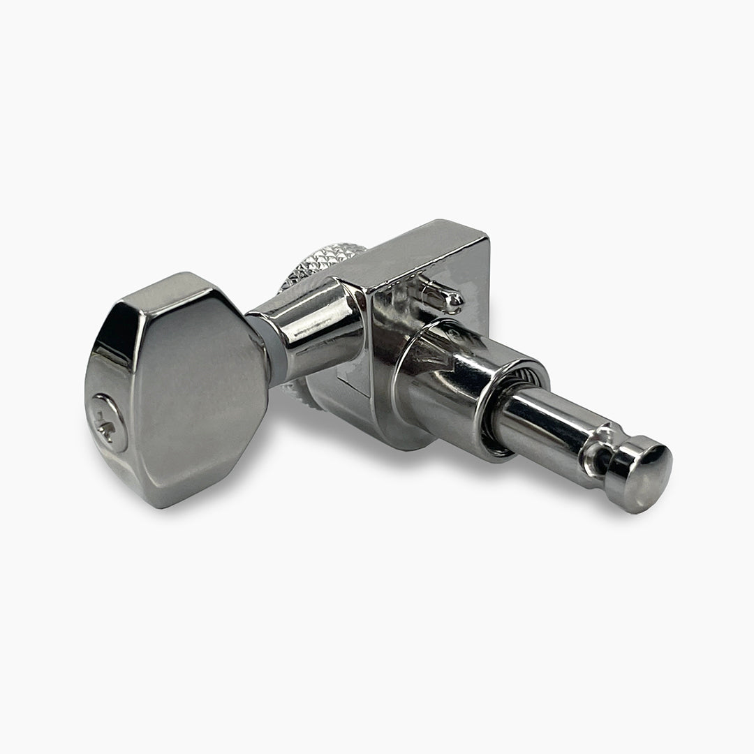 Allparts TK-7106-001 True-Lok Mini Locking Tuners - 6-in-line, Single Pin, Nickel